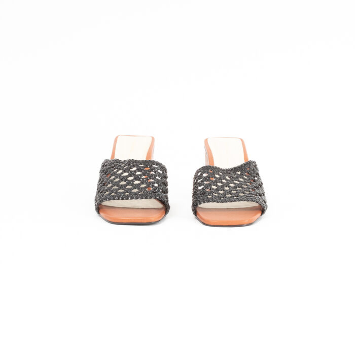 Intentionally Blank Roll Woven Strap Heeled Sandals
