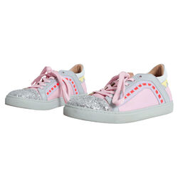 Sophia Webster Riko Glitter Cap-Toe Sneakers - Pink
