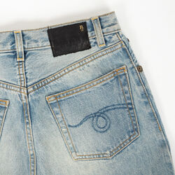 R13 Denim High Rise Mini Skirt