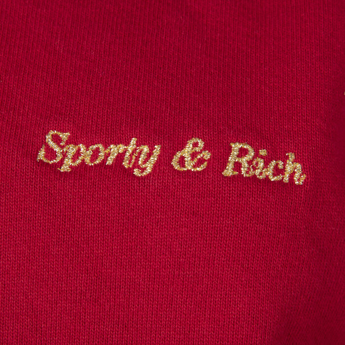 Sporty & Rich Red Classic Logo Hoodie