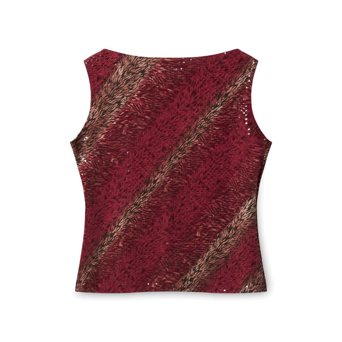 Red Sequin Animal Print Stretchy Tank