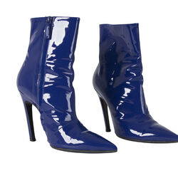 Balenciaga Slash Heel Leather Ankle Boots