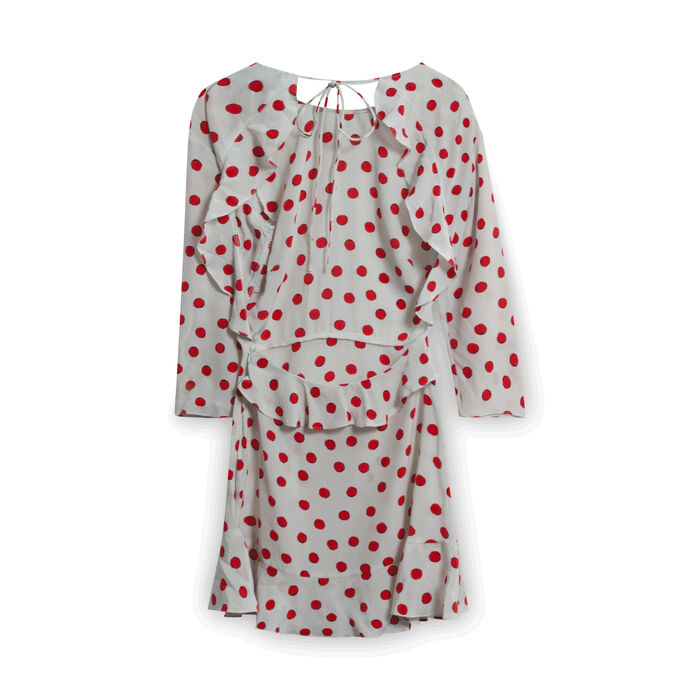 Realisation Par The Goldie Dress in Grey/Red Dot