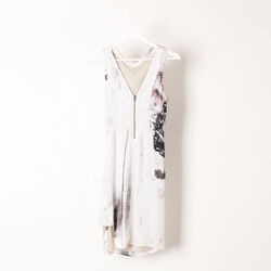 Helmut Lang Carrion Print Crepe Dress