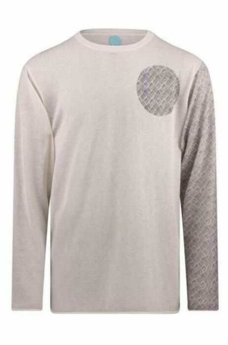 Brown One Sleeve Graphic Sweater
