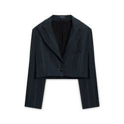 Cropped Blazer Pinstripe