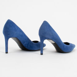 Saint Laurent Blue Suede Clara Pointed Toe Pumps