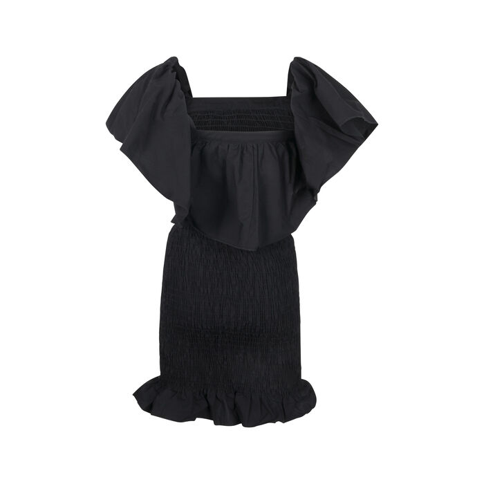 Solid & Striped Smocked Ruffle Dress