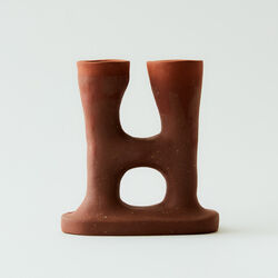 Double Stem Candle Holder in Natural
