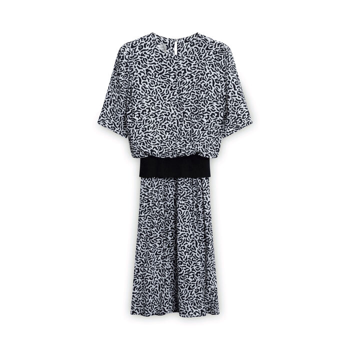 Vintage 80s Karin Stevens Dress - White/Black