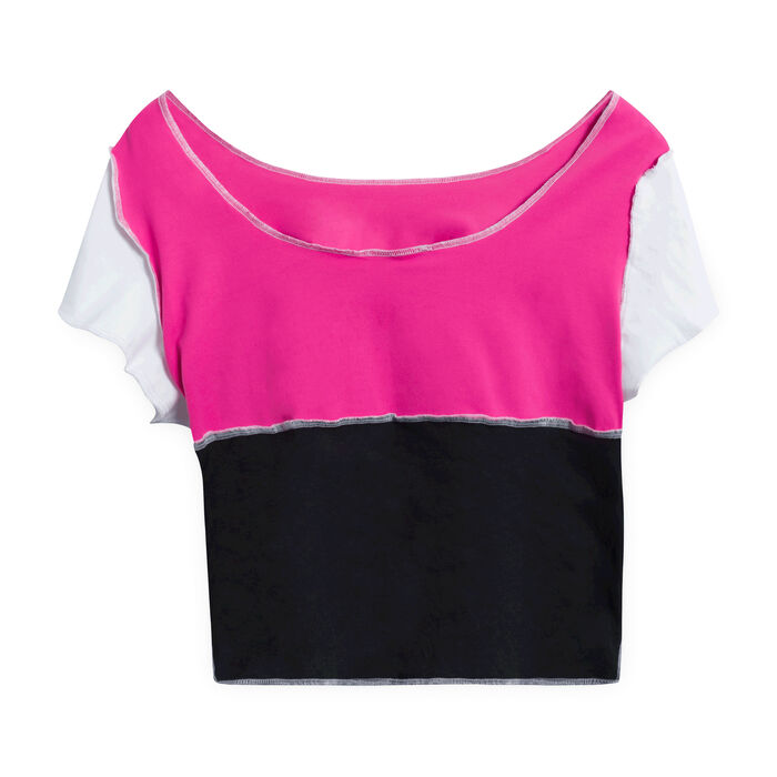 JJVintage Reworked Champion Short-Sleeve Crop top - Pink/Black