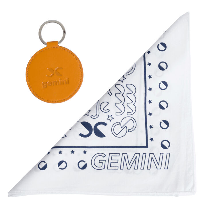 DOOZ Gemini Bandana + Keychain Set in White