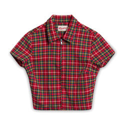 Miaou Plaid Crop Top - Red