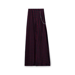 The Ragged Priest Lennox Checked Wide Leg Trousers with Chain