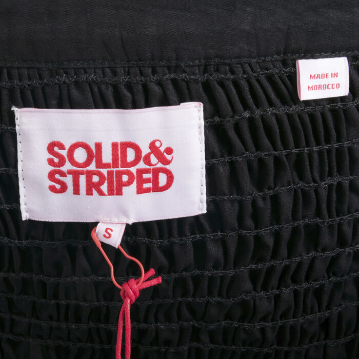 Solid & Striped Smocked Ruffle Dress