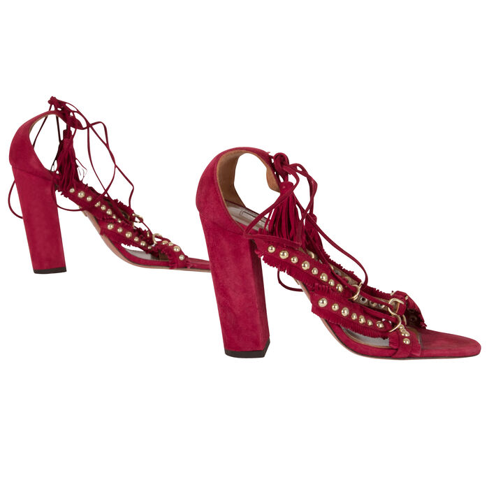 Aquazzura Red Lace-Up Heel
