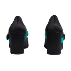 Prada Milano Yellow and Green Buckle Pumps - Black