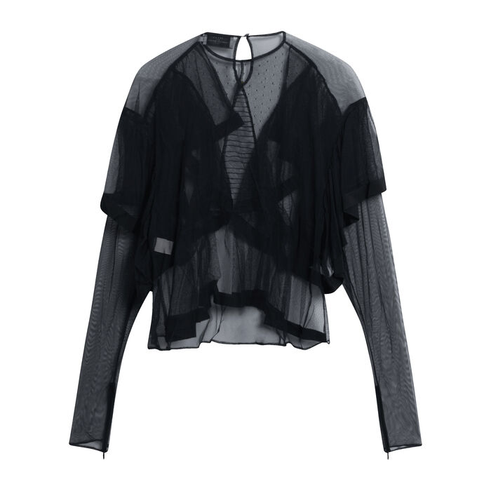 Preen by Thornton Bregazzi Sheer Ruffled Blouse