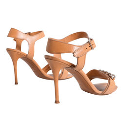 Celine Tan Leather Heeled Sandals