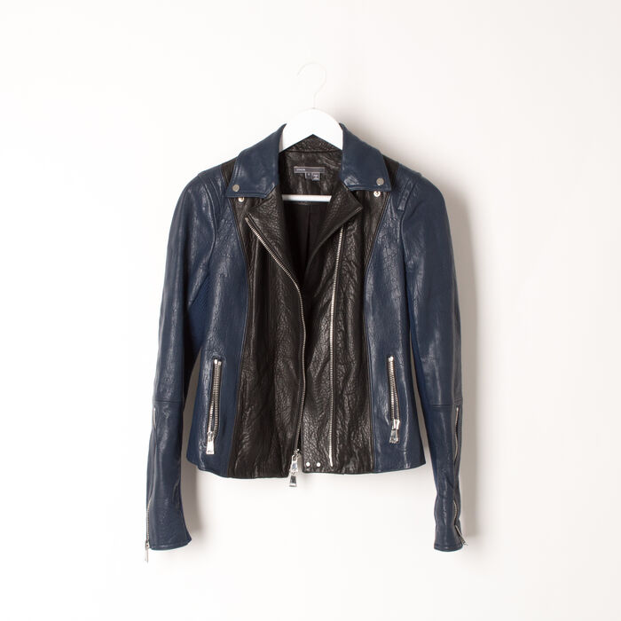 vince black leather jacket