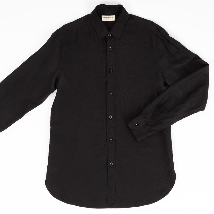 Saint Laurent Tonal Leopard Button Down Shirt