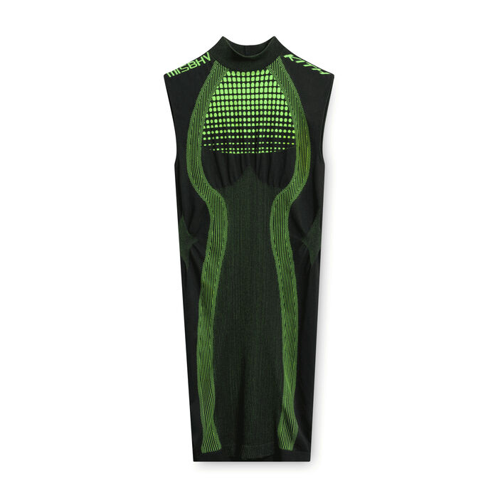 MISBHV x KITH Mini Dress in Black/Neon Green