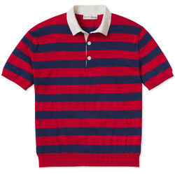 Entireworld Organic Cotton Short Sleeve Polo - Navy/Red