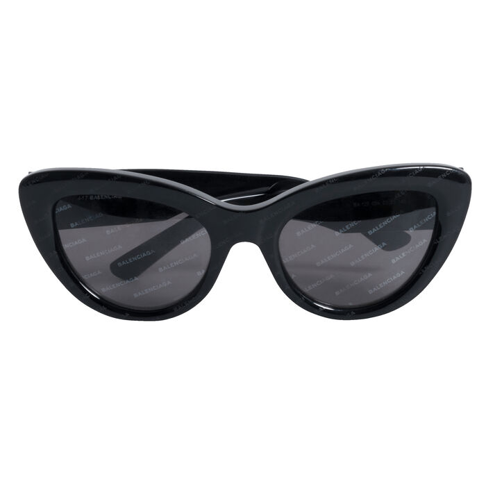Balenciaga Cat Eye Black Acetate Logo Sunglasses