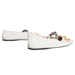GUCCI Deva Horsebit & Chain Convertible Pointed Toe Ballet Flat