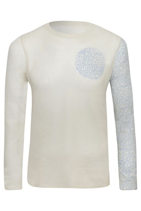 Blue One Sleeve Graphic Sweater