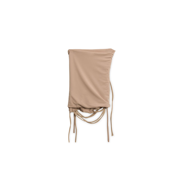 Camel Wrap Mini Skirt