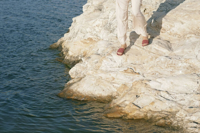 SAHARA Sandal : Cinnamon Suede in Carnelian Gemstone Grid