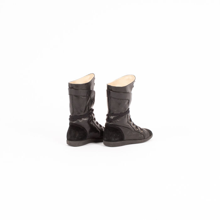Chanel Perforated Leather Boots