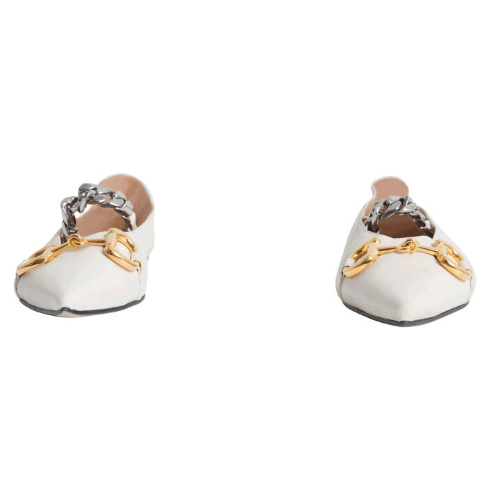 GUCCI Deva Horsebit & Chain Convertible Pointed Toe Ballet Flat