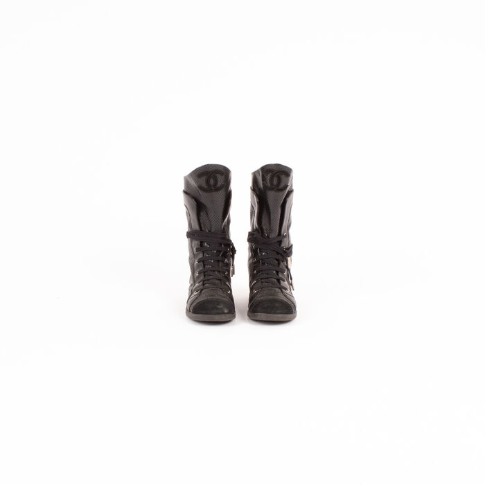 Chanel Perforated Leather Boots