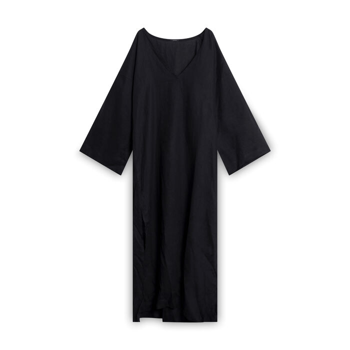 Le Petit Trou Linen Tunic/Cover-up - Black