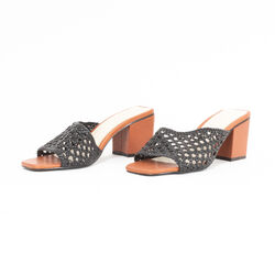 Intentionally Blank Roll Woven Strap Heeled Sandals