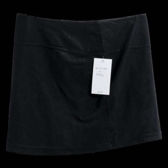 Omar Piragino Vintage Black Lace-Up Mini Skirt