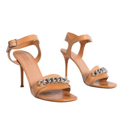 Celine Tan Leather Heeled Sandals