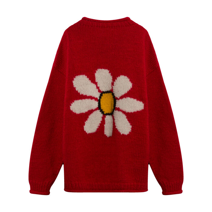 knit flower cardigan