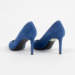 Saint Laurent Blue Suede Clara Pointed Toe Pumps