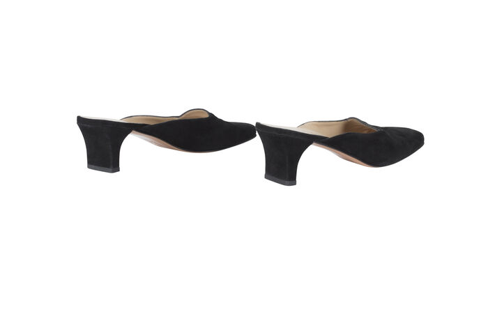 Salvatore Ferragamo Black Velvet Mules