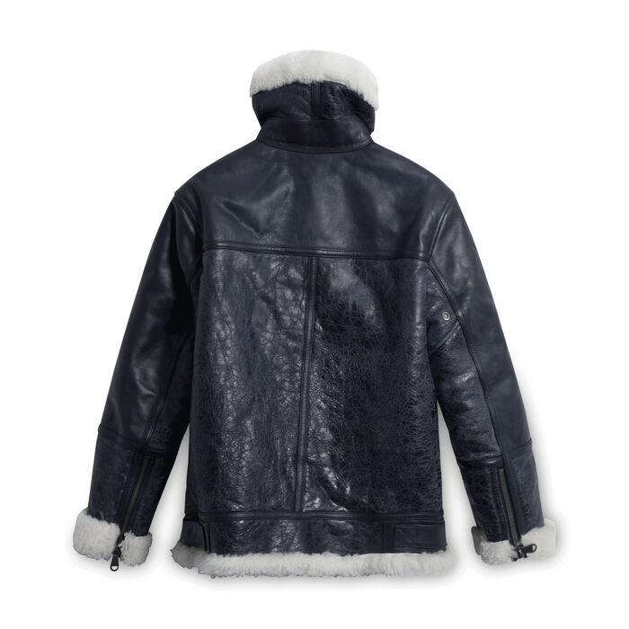 Vintage The Arrivals NYC Leather Jacket with White Trim - Black