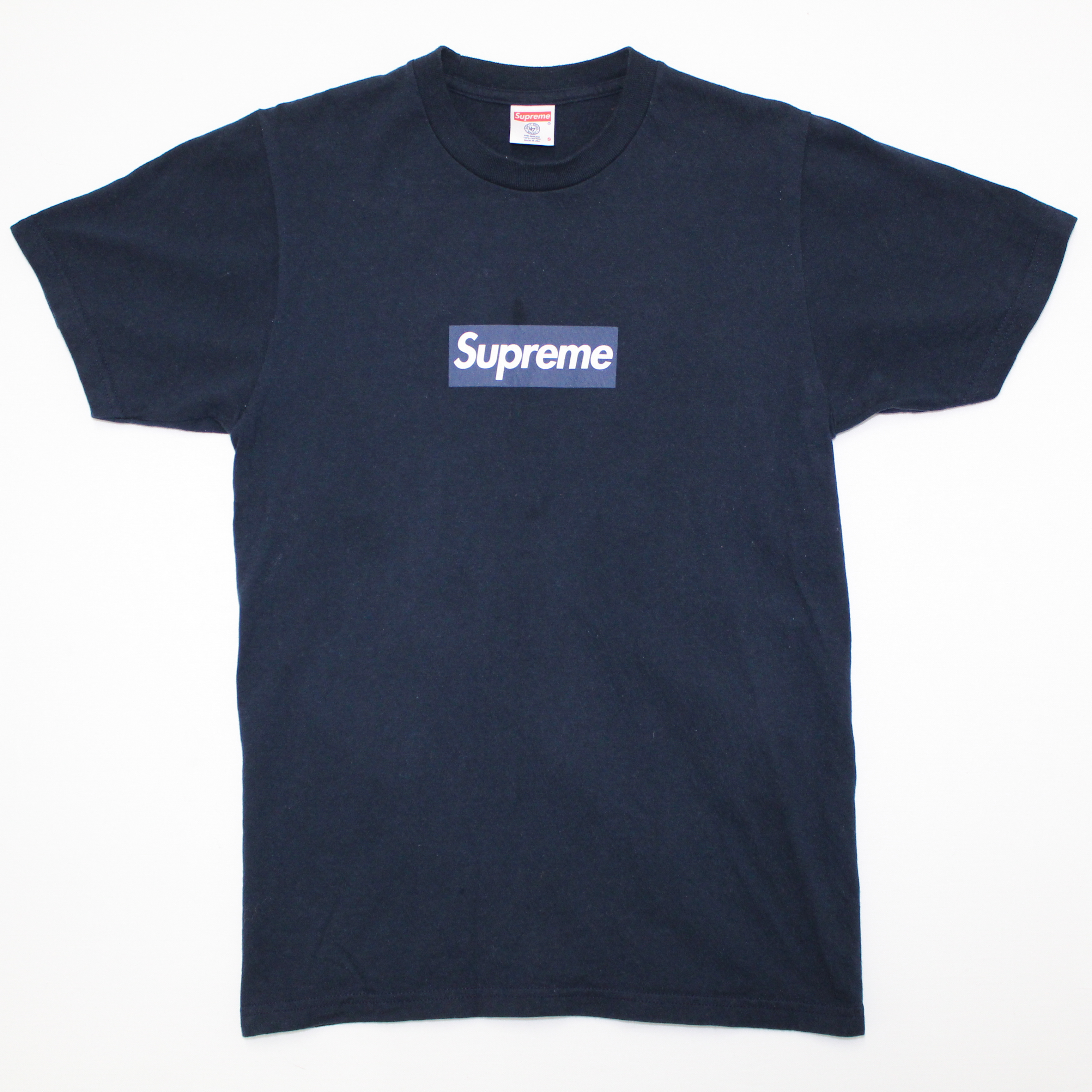 supreme t shirt navy blue