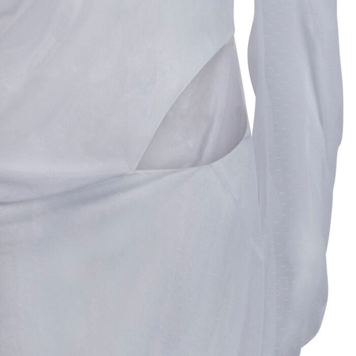 Yuhan Wang White Mesh Cut-Out Dress