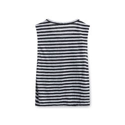 A.L.C. Women's Hanover Stripe Linen Cutout Tank - Black/White