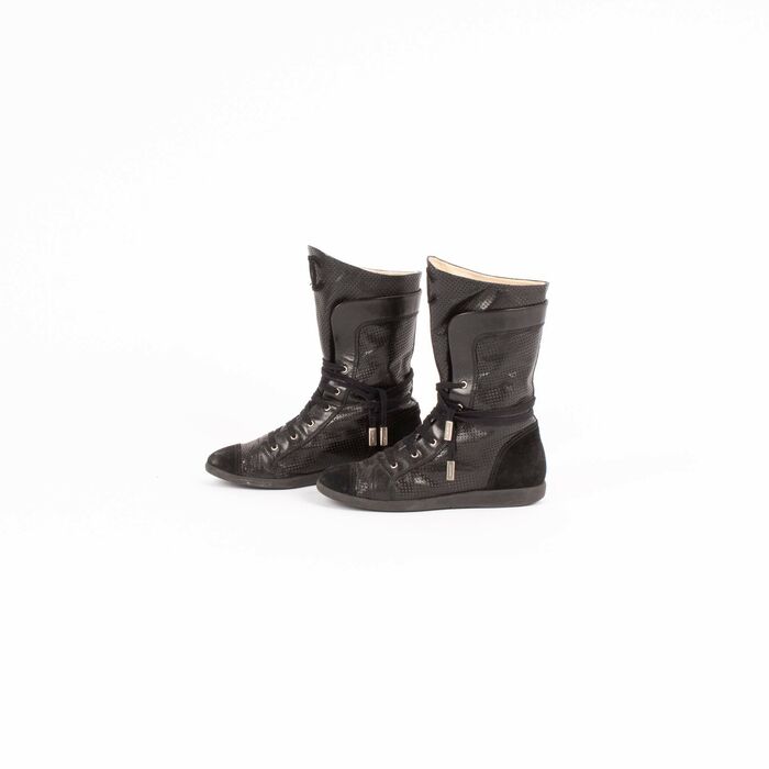 Chanel Perforated Leather Boots