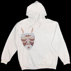 Tribal Mask Hoodie - White