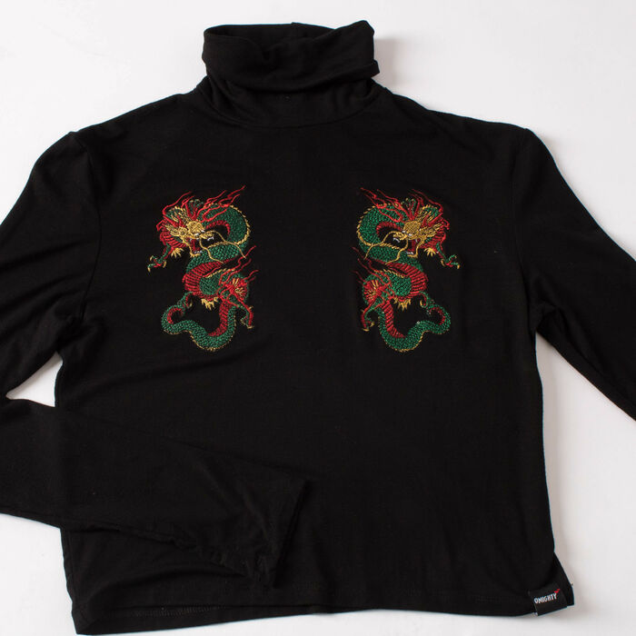 OMIGHTY Chinese Dragon Long Sleeve Turtleneck