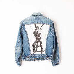Trucker Jacket with YSL Patch 